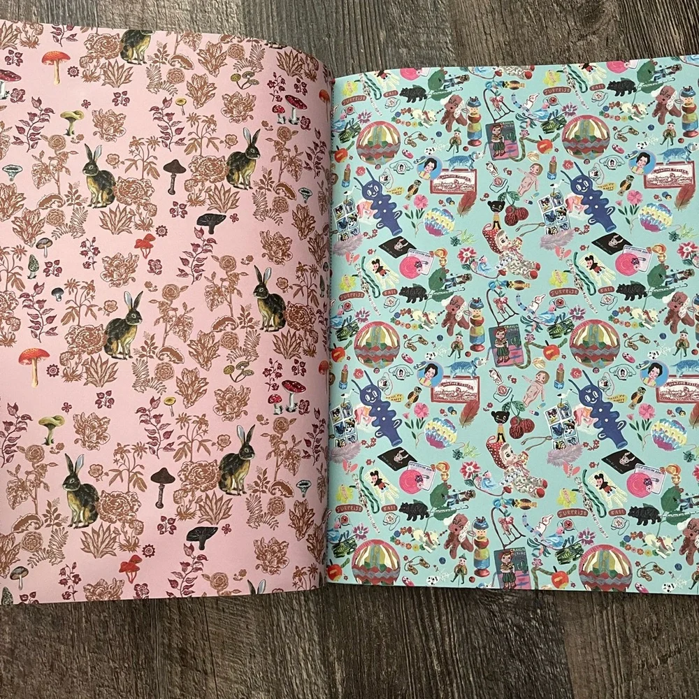 Nathalie Lété wrapping paper sheets book and matching sticker sheet. IN STOCK!